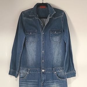Signature8 Boiler Denim distressed look jumpsuit Overall 100% cotton M/L Unisex